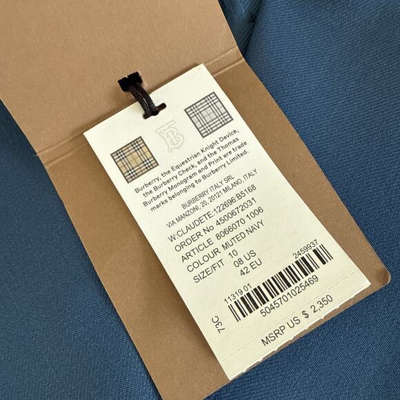 Burberry Claudete Tailored Blazer Jacket Muted Navy US8/ EU42 RT$2350 - Picture 3 of 13